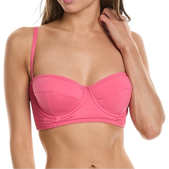 NWOT NEW KATE SPADE New York Smocked Underwire Bralette Bikini Top Size Small - Picture 1 of 6
